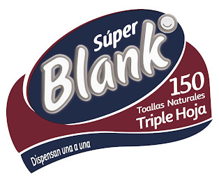 SUPER BLANK O 150 TOALLAS NATURALES TRIPLE HOJA DISPENSAN UNA A UNA logo