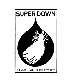 SUPER DOWN EASIER TO WASH EASIER TO DRY logo