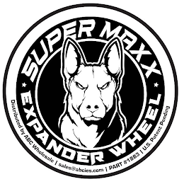 SUPER MAXX EXPANDER WHEEL DISTRIBUTED BY ABC WHOLESALE SALES@ABCIES.COM PART #1883 U.S. PATENT PENDING logo