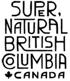 SUPER, NATURAL BRITISH COLUMBIA CANADA logo