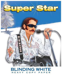 SUPER STAR W.B. MASON BLINDING WHITE HEAVY COPY PAPER logo