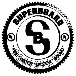 SUPERBOARD SB UL UL RESISTANT FIRE WATER MILDEW SOUND logo