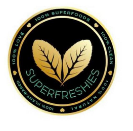SUPERFRESHIES 100% LOVE 100% SUPERFOODS 100% CLEAN 100% NATURAL 100% PLANT-BASED logo