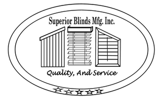 SUPERIOR BLINDS MFG INC. QUALITY, AND SERVICE logo