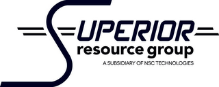 SUPERIOR RESOURCE GROUP A SUBSIDIARY OF NSC TECHNOLOGIES logo