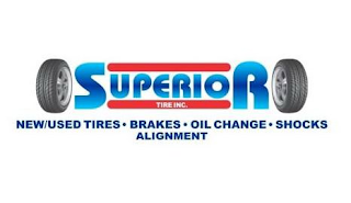 SUPERIOR TIRE INC. NEW/USED TIRES · BRAKES · OIL CHANGE · SHOCKS ALIGNMENT logo