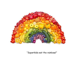 "SUPERKIDS EAT THE RAINBOW!" logo