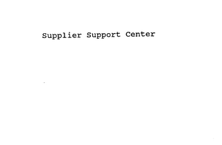 SUPPLIER SUPPORT CENTER logo