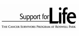 SUPPORT FOR LIFE THE CANCER SURVIVORS PROGRAM AT ROSWELL PARK logo