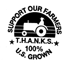 SUPPORT OUR FARMERS T.H.A.N.K.S. 100% U.S. GROWN logo