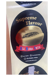 SUPREME FLAVOUR USA BUBBA FRESH USA_BUBBA @USABUBBAFRESH F USA BUBBA FRESH WWW.FRUITBUBBA.COM logo