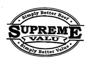 SUPREME VALU SIMPLY BETTER BEEF SIMPLY BETTER VALUE logo