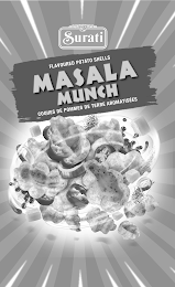SURATI FLAVOURED POTATO SHELLS MASALA MUNCH COQUES DE POMMES DE TERRE AROMATISÉES logo