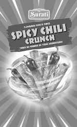 SURATI FLAVOURED POTATO TUBES SPICY CHILI CRUNCH TUBES DE POMMES DE TERRE AROMATISÉES logo