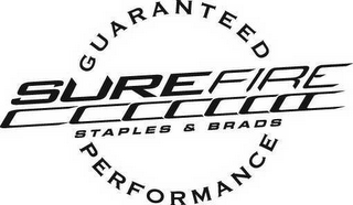 SUREFIRE STAPLES & BRADS GUARANTEED PERFORMANCE logo