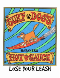 SURF DOG'S HABANERO HOT SAUCE LOSE YOUR LEASH logo