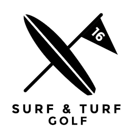 SURF & TURF GOLF 16 logo