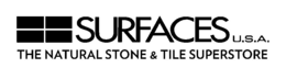 SURFACES U.S.A. THE NATURAL STONE & TILE SUPERSTORE logo