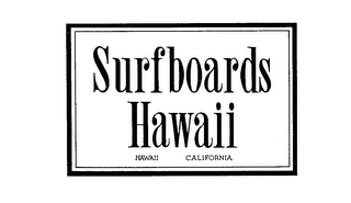 SURFBOARDS HAWAII HAWAII CALIFORNIA logo