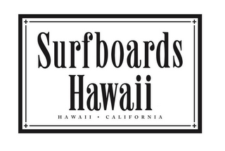 SURFBOARDS HAWAII HAWAII CALIFORNIA logo