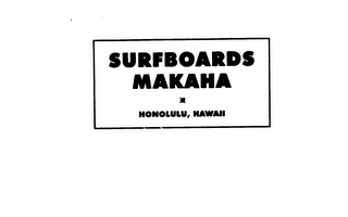 SURFBOARDS MAKAHA HONOLULU, HAWAII logo