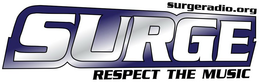 SURGE RESPECT THE MUSIC  SURGERADIO.ORG logo