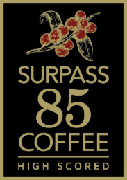 SURPASS 85 COFFEE HIGH SCORED logo