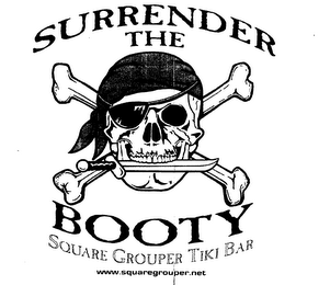 SURRENDER THE BOOTY SQUARE GROUPER TIKI BAR logo