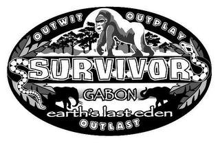 SURVIVOR OUTWIT OUTLAST OUTPLAY GABON EARTH'S LAST EDEN logo