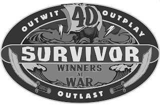 SURVIVOR OUTWIT OUTPLAY OUTLAST 40 WINNERS AT WAR logo