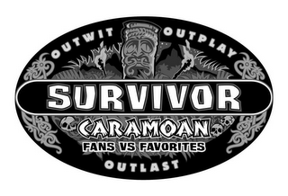 SURVIVOR OUTWIT OUTPLAY OUTLAST CARAMOAN FANS VS FAVORITES logo