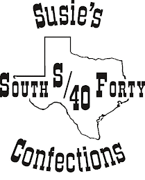 SUSIE'S SOUTH S/40 FORTY CONFECTIONS logo