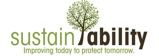 SUSTAINABILITY IMPROVING TODAY TO PROTECT TOMORROW. logo