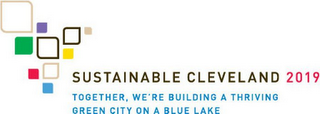 SUSTAINABLE CLEVELAND 2019 TOGETHER, WE'RE BUILDING A THRIVING GREEN CITY ON A BLUE LAKE logo