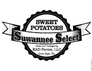 SUWANNEE SELECT SWEET POTATOES GROWN AND PACKAGED BY KAD FARMS, LLC LIVE OAK, FL logo