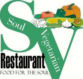 SV SOUL VEGETARIAN RESTAURANT FOOD FOR THE SOUL logo