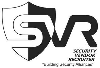 SVR SECURITY VENDOR RECRUITER "BUILDING SECURITY ALLIANCES" logo