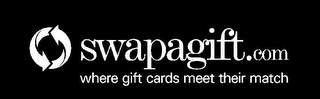 SWAPAGIFT.COM WHERE GIFT CARDS MEET THEIR MATCH logo