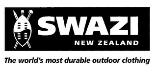 SWAZI NEW ZEALAND THE WORLD'S MOST DURABLE OUTDOOR CLOTHING logo