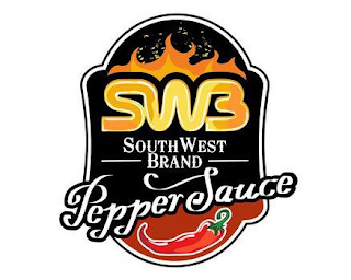SWB SOUTH WEST BRAND PEPPER SAUCE logo