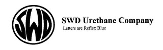 SWD SWD URETHANE COMPANY LETTERS ARE REFLEX BLUE logo