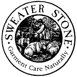 SWEATER STONE · GARMENT CARE NATURALLY · logo