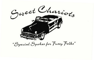 SWEET CHARIOTS "SPECIAL SPOKES FOR FUSSY FOLKS" logo