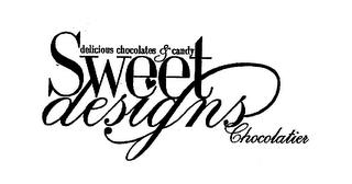 SWEET DESIGNS CHOCOLATIER DELICIOUS CHOCOLATE & CANDY logo