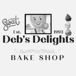 SWEET EST. 1993 DEB'S DELIGHTS BAKE SHOP logo