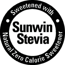 SWEETENED WITH SUNWIN STEVIA NATURAL ZERO CALORIE SWEETENER logo