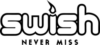 SWISH NEVER MISS logo