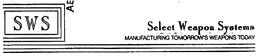 SWS SELECT WEAPON SYSTEMS MANUFACTURING TOMORROW'S WEAPONS TODAY logo
