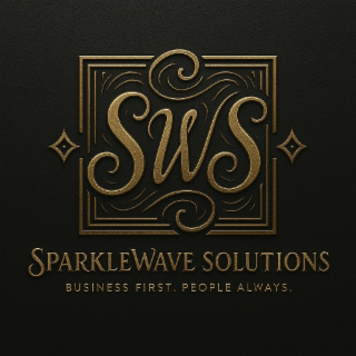 SWS SPARKLEWAVE SOLUTIONS BUSINESS FIRST. PEOPLE ALWAYS. logo