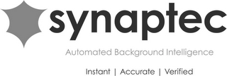SYNAPTEC AUTOMATED BACKGROUND INTELLIGENCE INSTANT ACCURATE VERIFIED logo